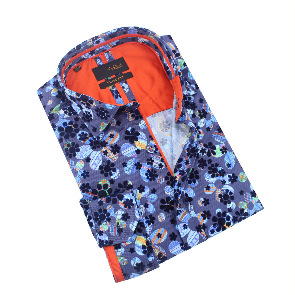 Floral Flocking Button Down Shirt – Eight-X
