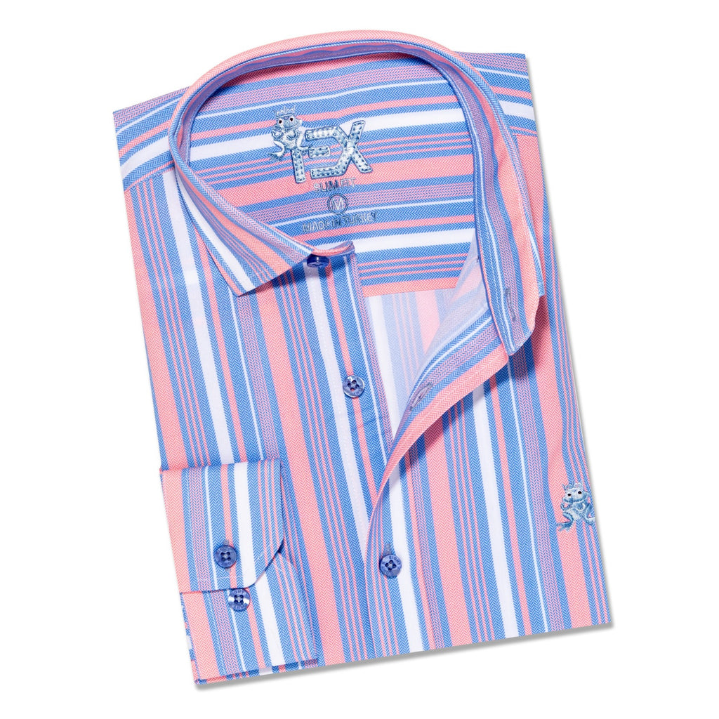 Good Morning FROG Striped Button Down Shirt  Eight-X   