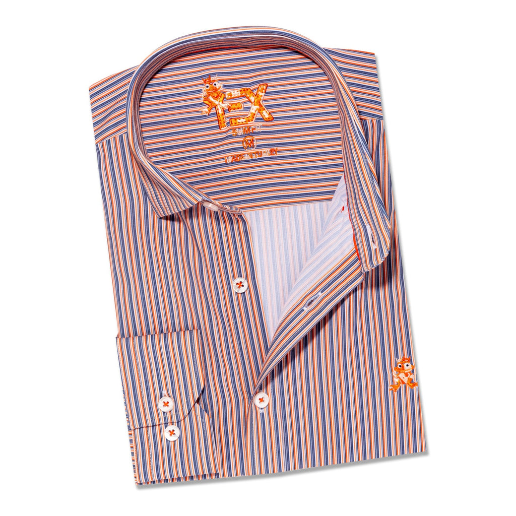 The Met FROG Striped Button Down Shirt  Eight-X   