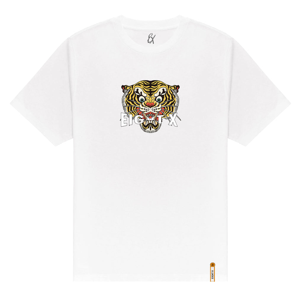Feline Graphic T-Shirt - White Graphic T-Shirts Eight-X WHITE S 