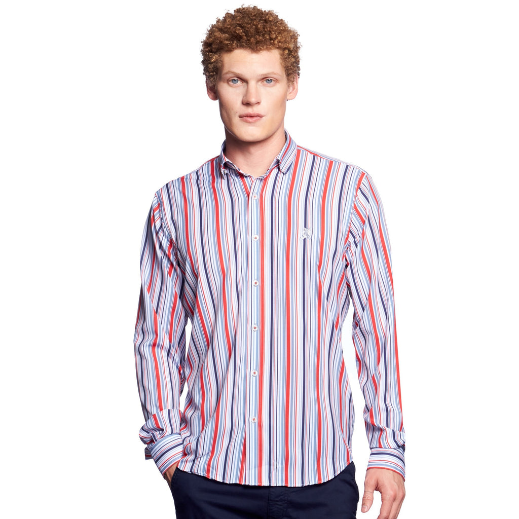 Speed Racer FROG Striped Button Down Shirt  Eight-X MULTI S 