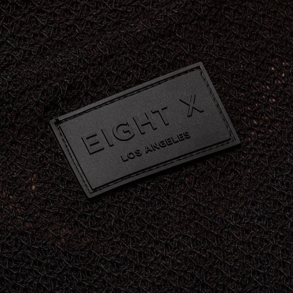 Oversized Crochet Crew Neck T-Shirt - Black  Eight-X   