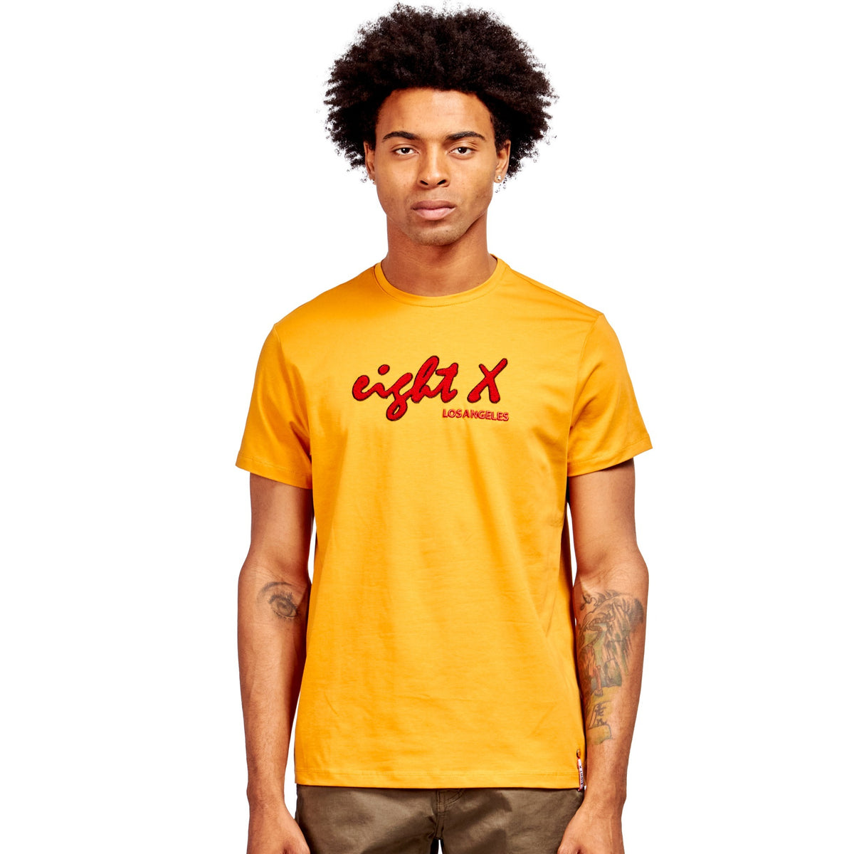 Chenille Logo Patch 3D Graphic T-Shirt - Yellow – Eight-X