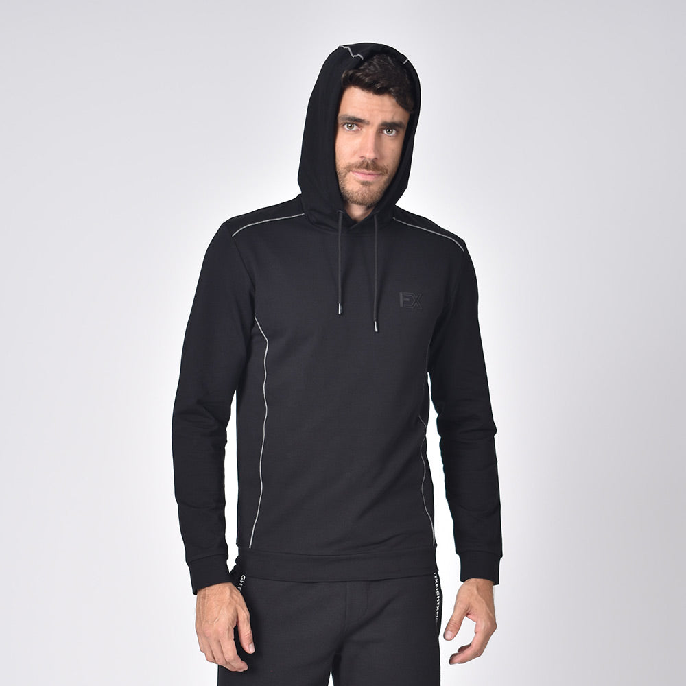 Black Hooded Pullover Sweatshirts Eight-X   