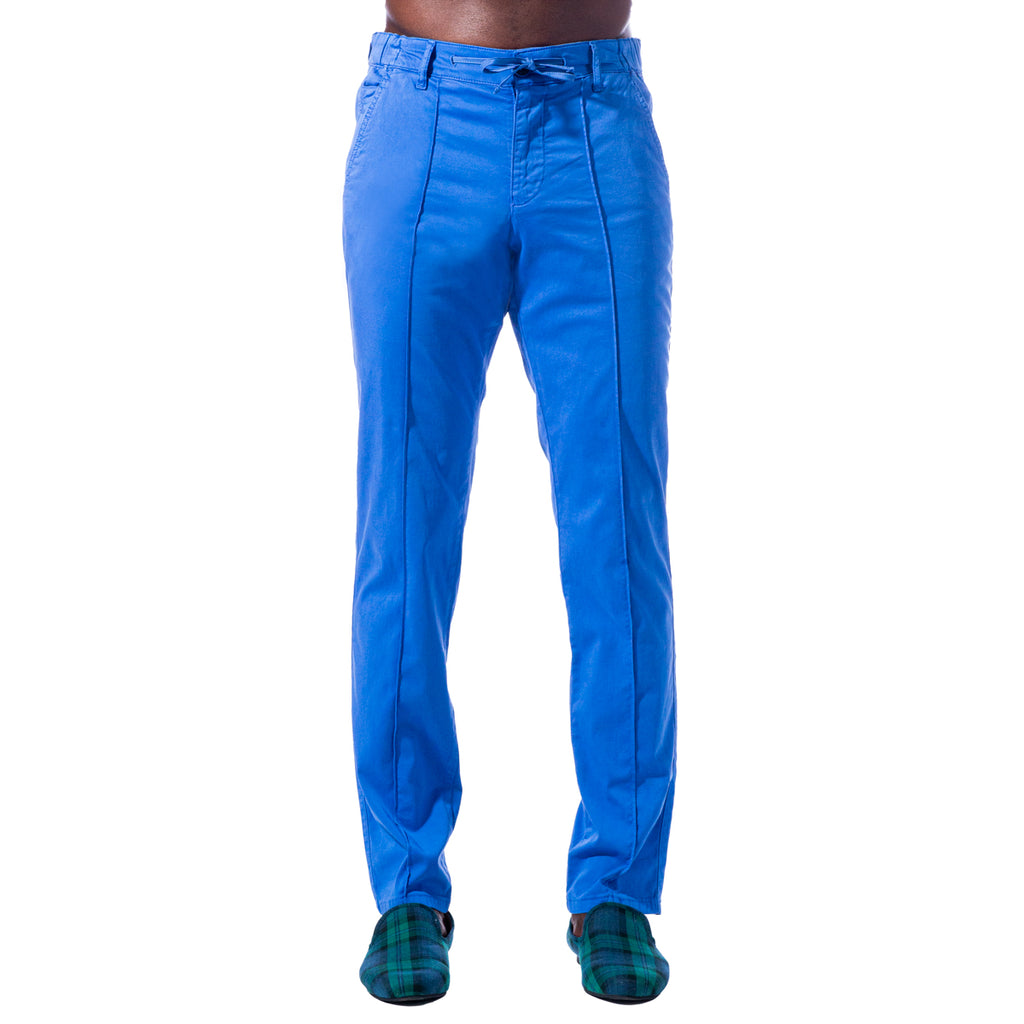 Chino Pants w/ Drawstring Waist - Blue Chino Pants Eight-X   