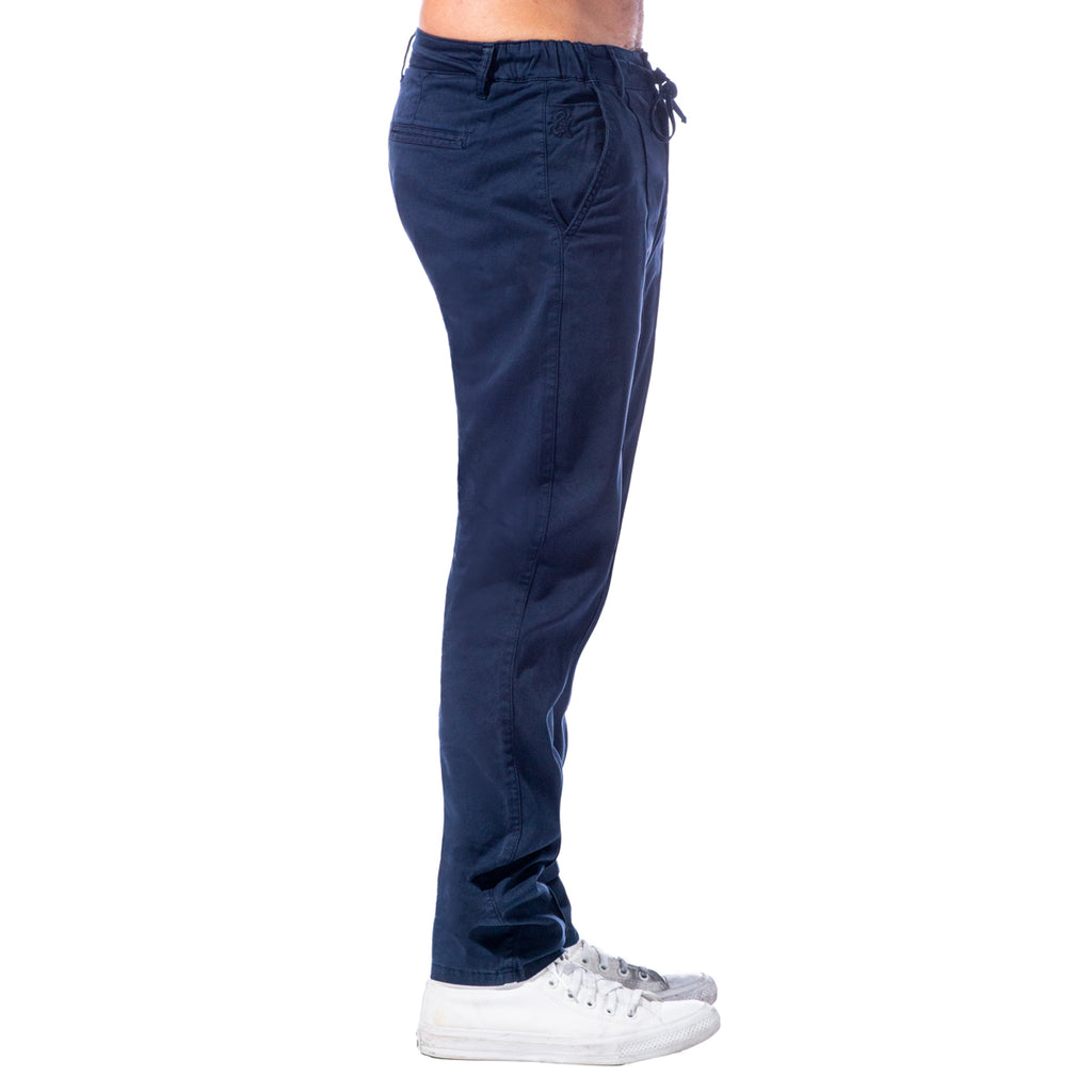 Chino Pants w/ Drawstring Waist - Navy Chino Pants Eight-X   