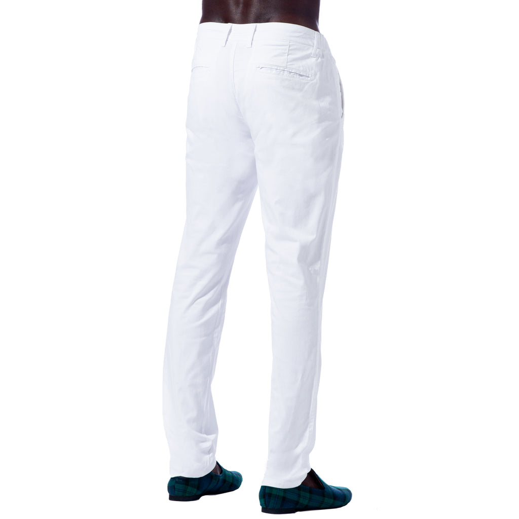 Chino Pants w/ Drawstring Waist - White Chino Pants Eight-X   