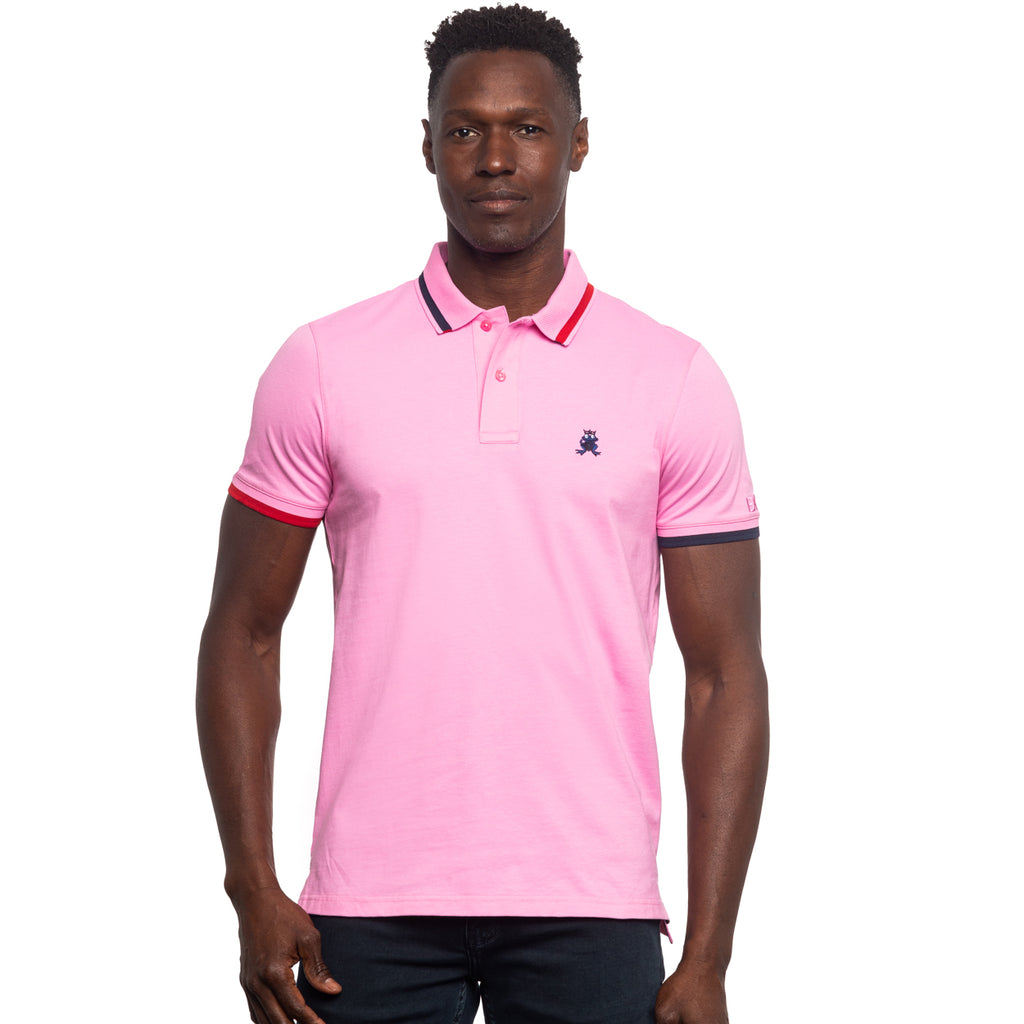 Monaco FROG Slim Fit Polo - Pink Knit Polos Eight-X   