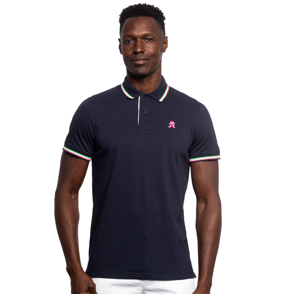 Corsica FROG Slim Fit Polo - Navy Polos Eight-X   