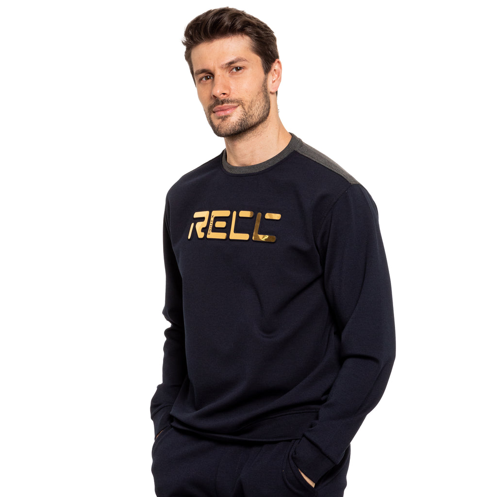 Recc Crewneck Pullover Sweatshirt - Navy Sweatshirts Eight-X   