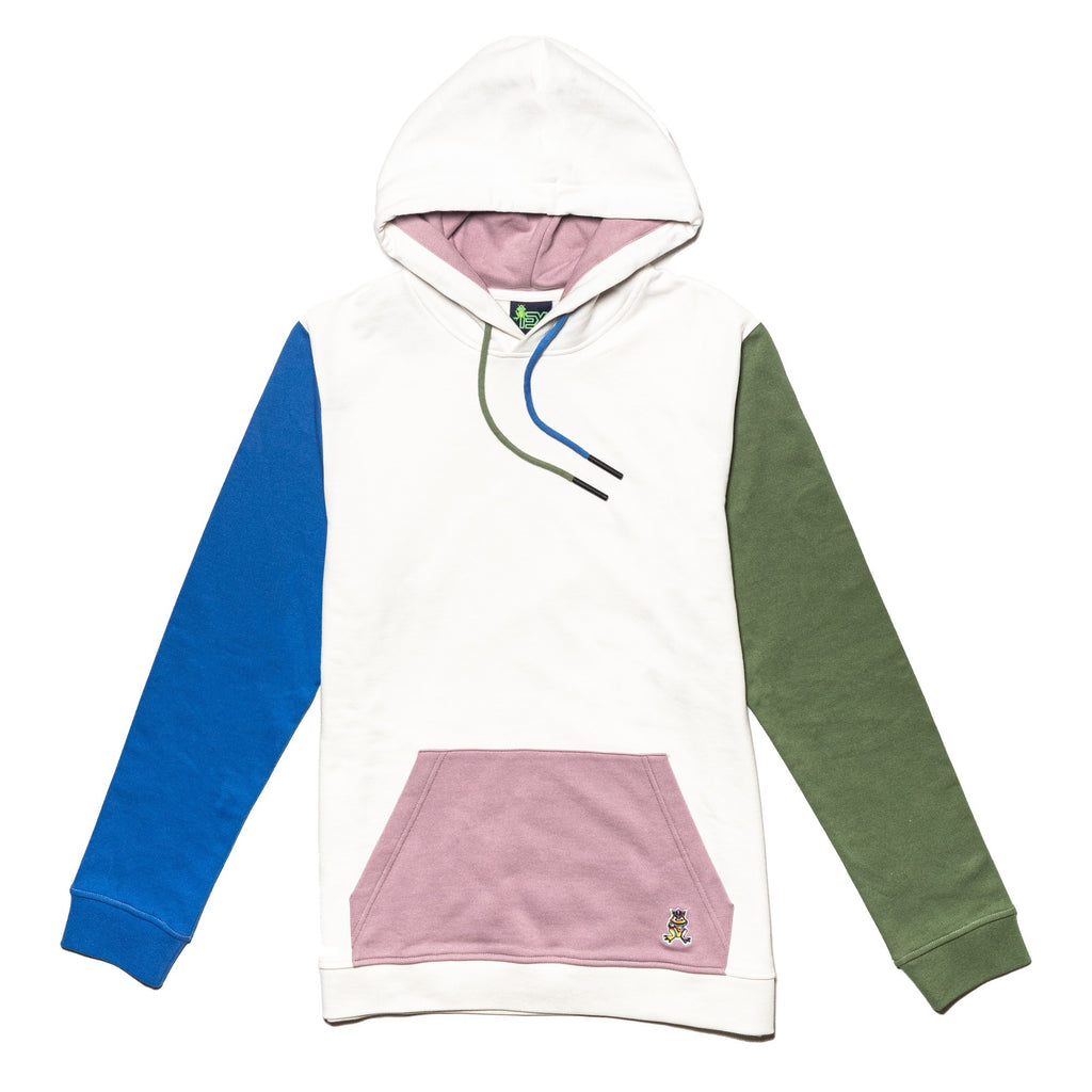 FROG Color Block Leisure Hoodie - White Sweatshirts Eight-X   
