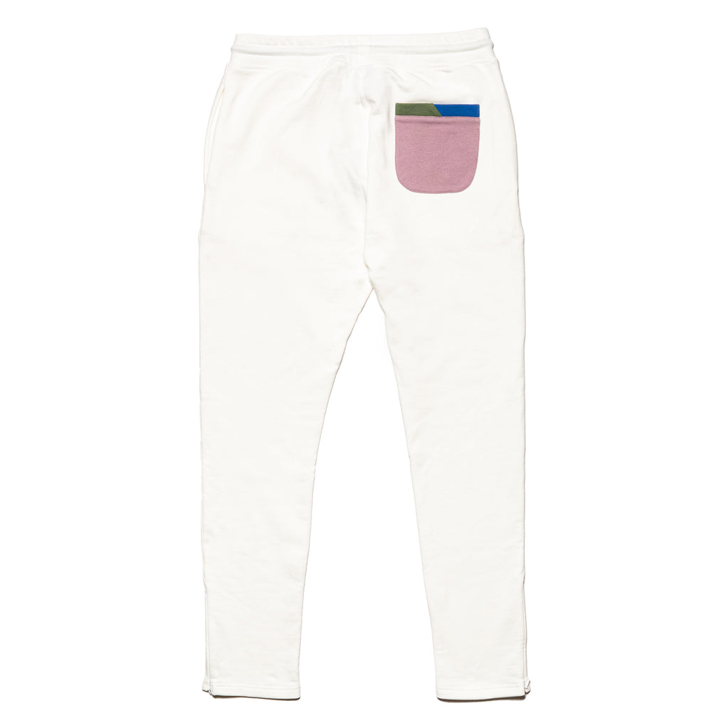 FROG Color Block Leisure Sweatpants - White Sweatpants Eight-X   