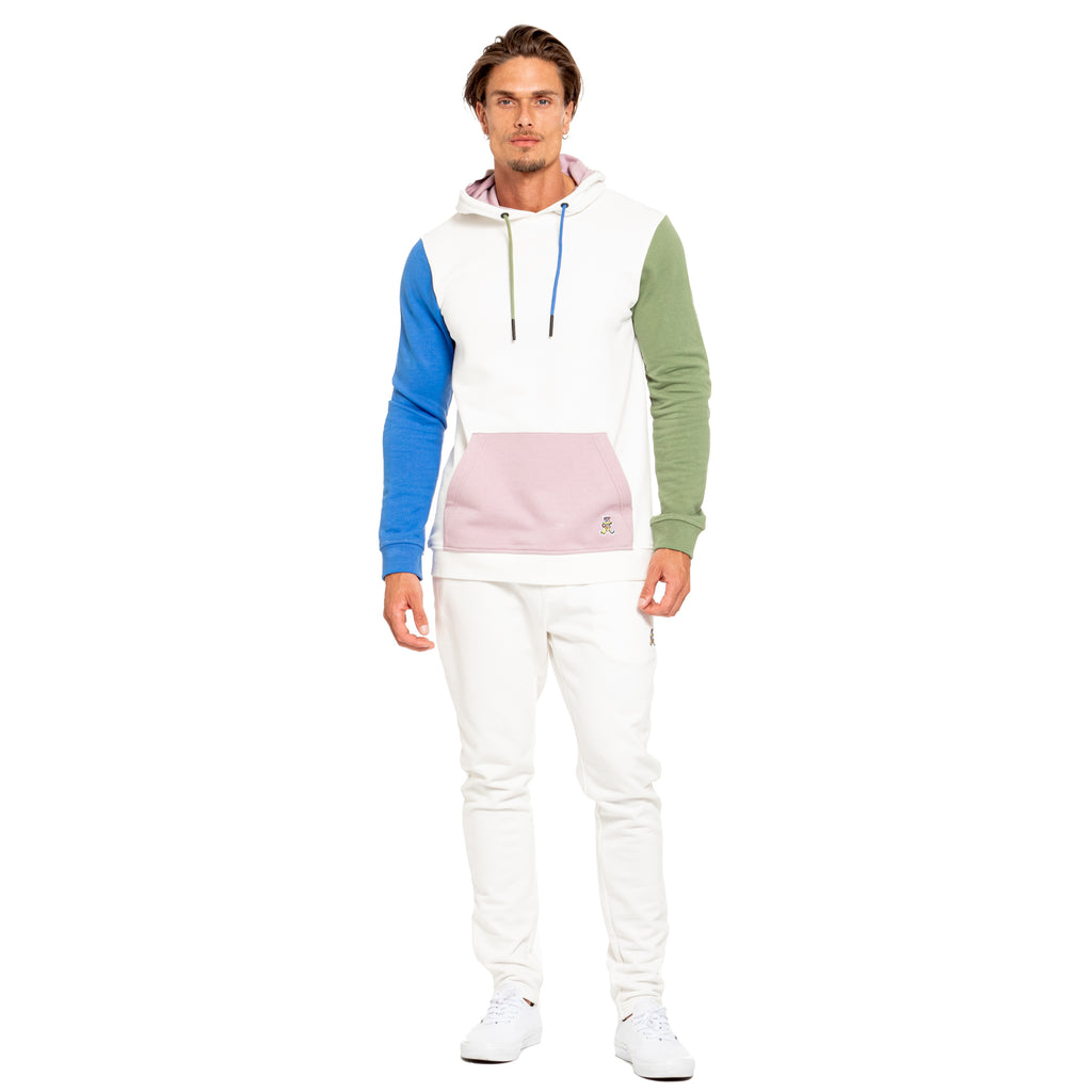 FROG Color Block Leisure Hoodie - White Sweatshirts Eight-X   