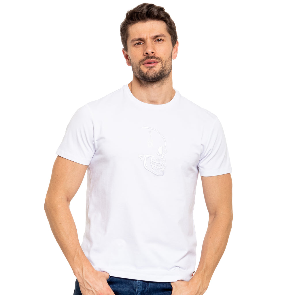 Low Profile Embroidered 8X Street T-Shirt - White Graphic T-Shirts Eight-X WHITE S 