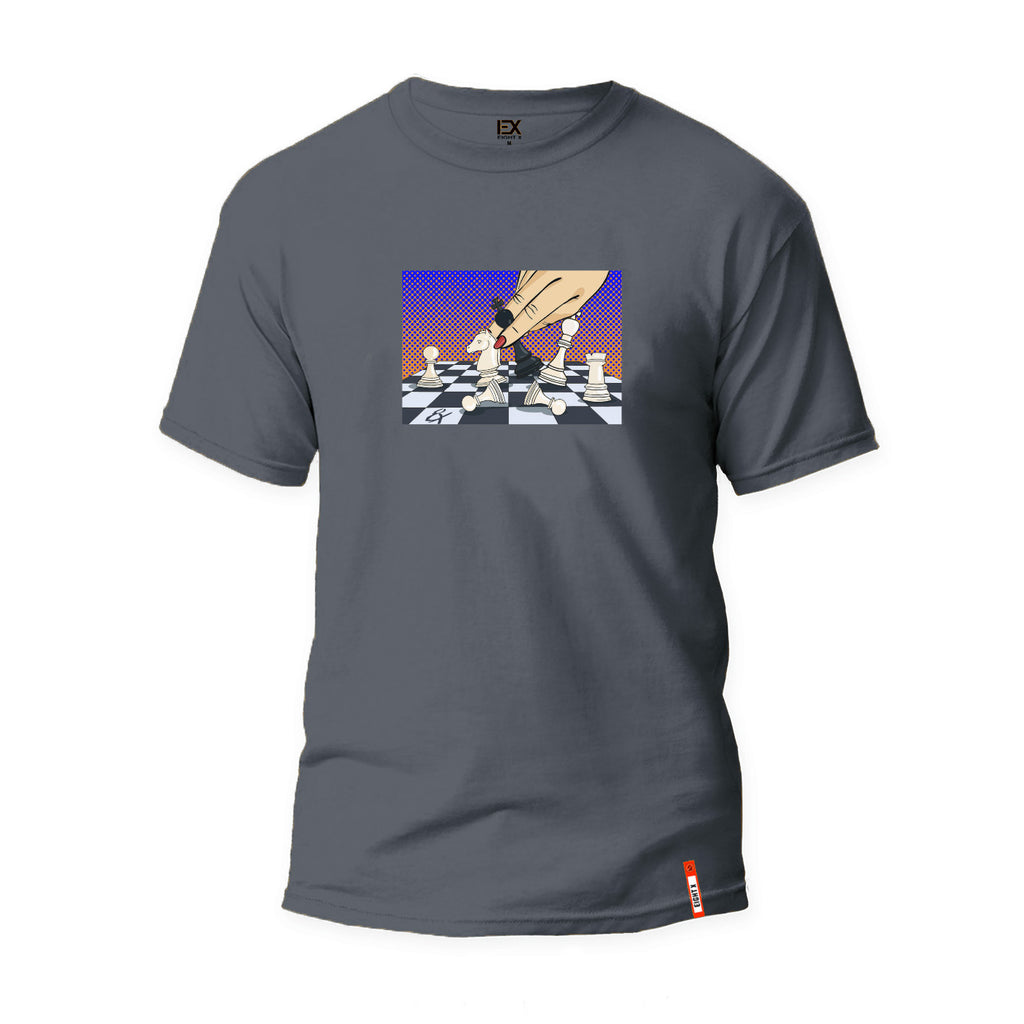 Knight Fall Graphic T-Shirt - Grey  Eight-X   
