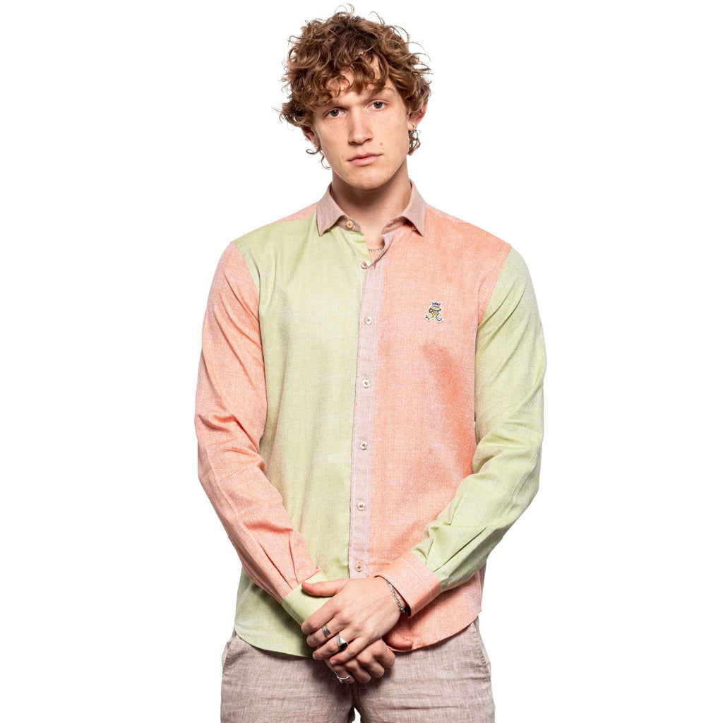 FROG Color Block Button Down Shirt - Summer Fields  Eight-X   
