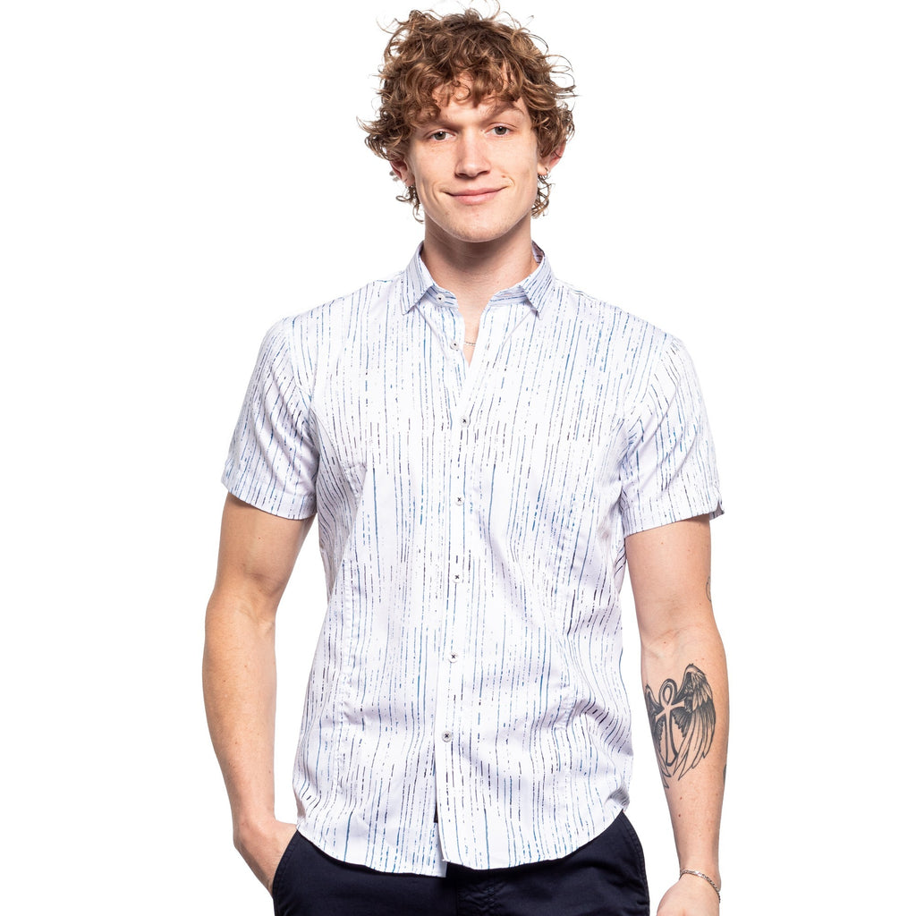 Stripe-ish Short Sleeve Shirt  Eight-X   