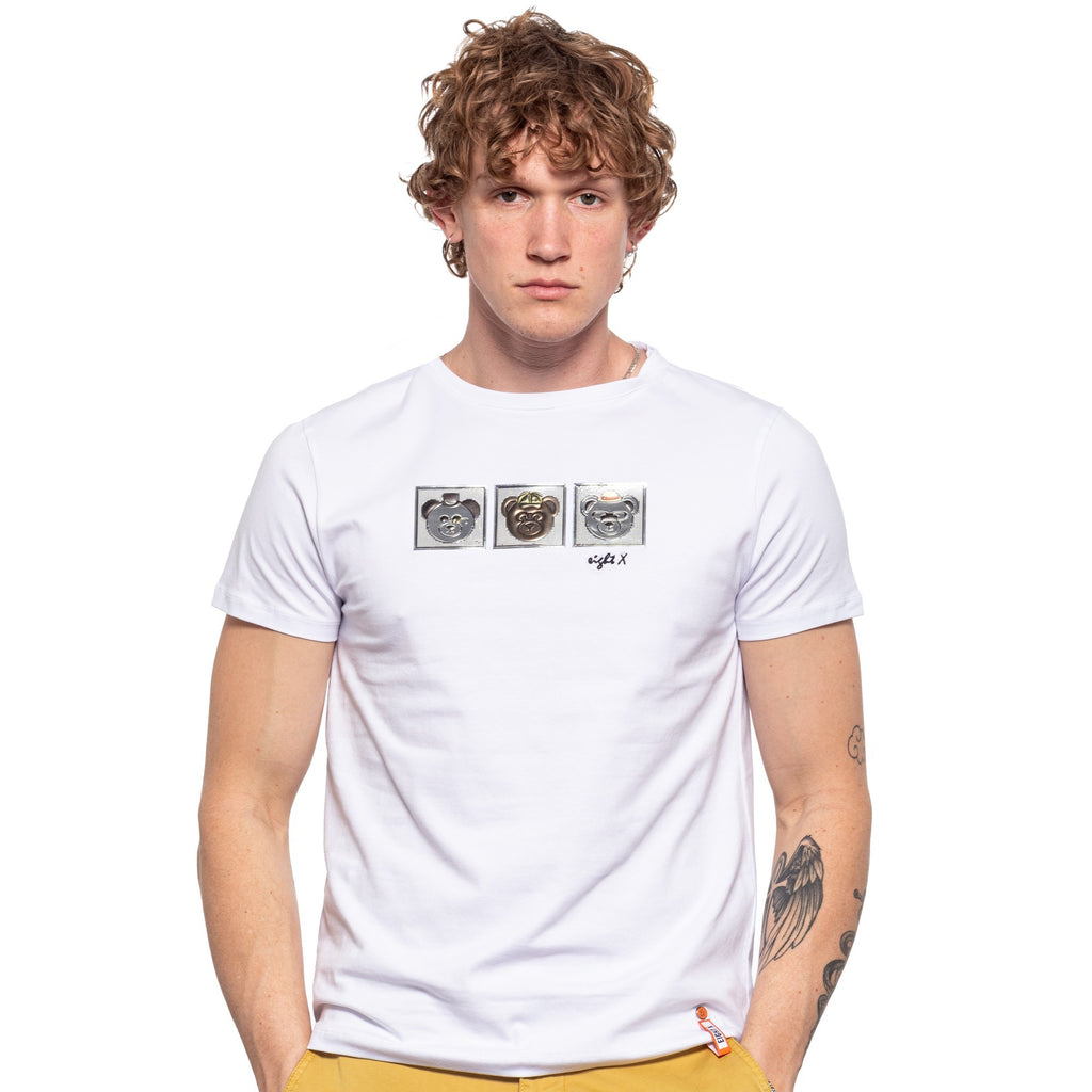 Three Bears Graphic T-Shirt - White  Eight-X   