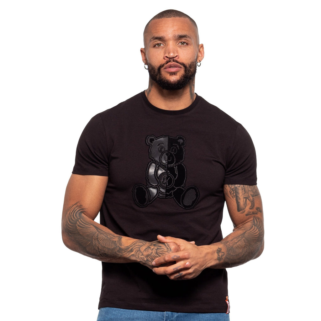Big Fuzzy Bear Graphic T-Shirt - Black Graphic T-Shirts Eight-X   