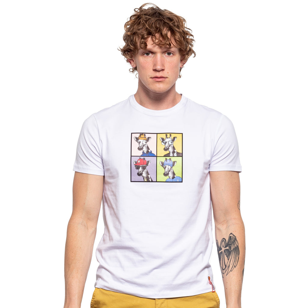 The Four Giraffes Graphic T-Shirt - White  Eight-X   