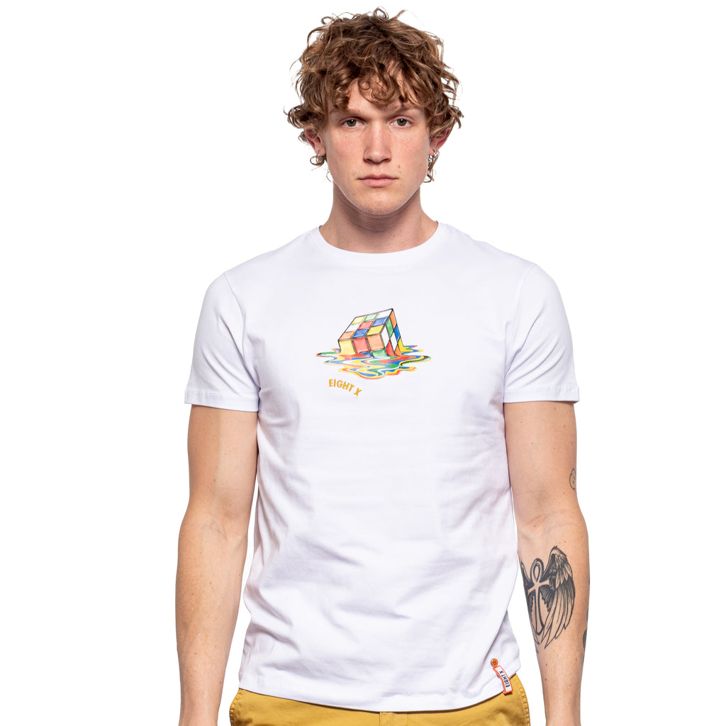 Cubed Graphic T-Shirt - White  Eight-X   