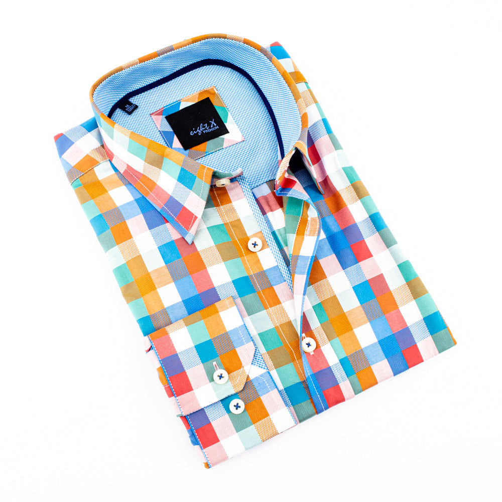 checkered dress shirt Dark Navy Checked | The Abacus breathable comfort Lawson Plaid Button Up Shirt