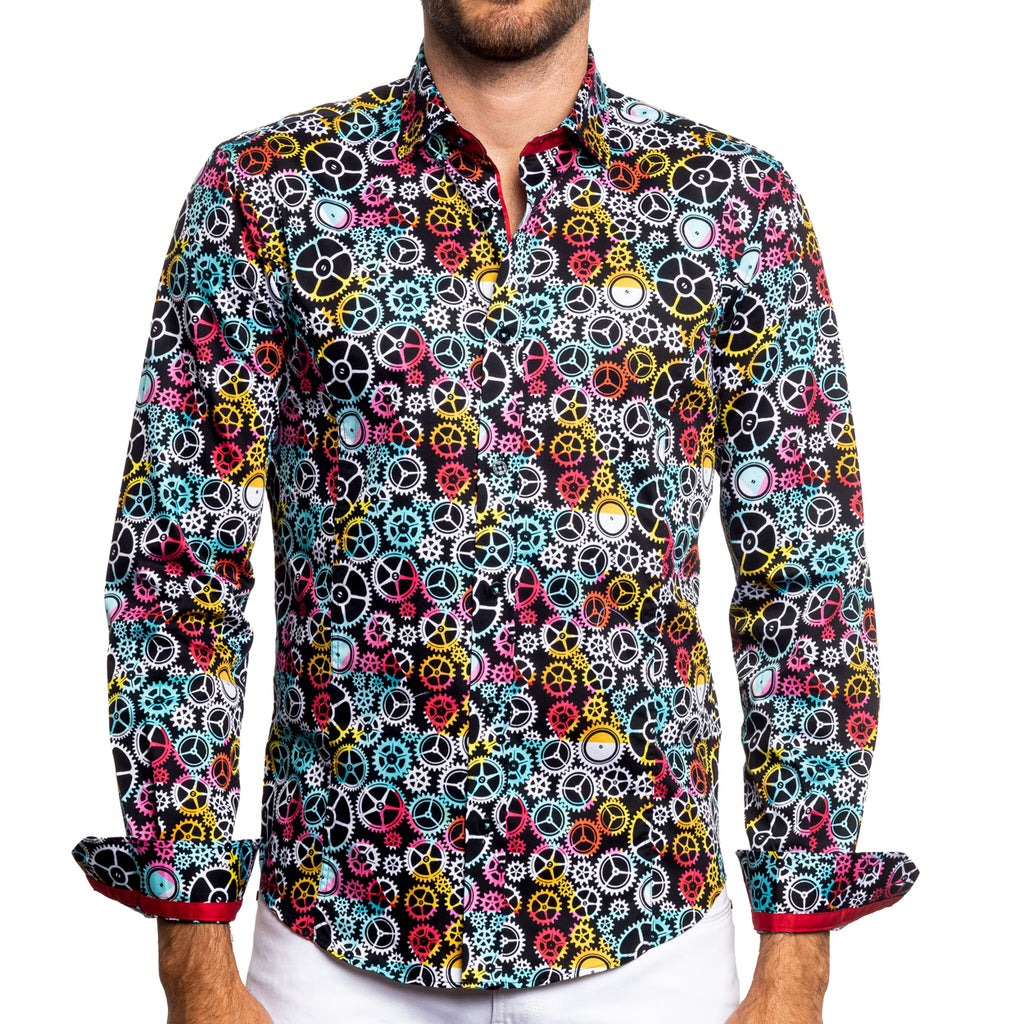 Start Me Up PM Edition Button Down Shirt Long Sleeve Button Down Eight-X MULTI S 
