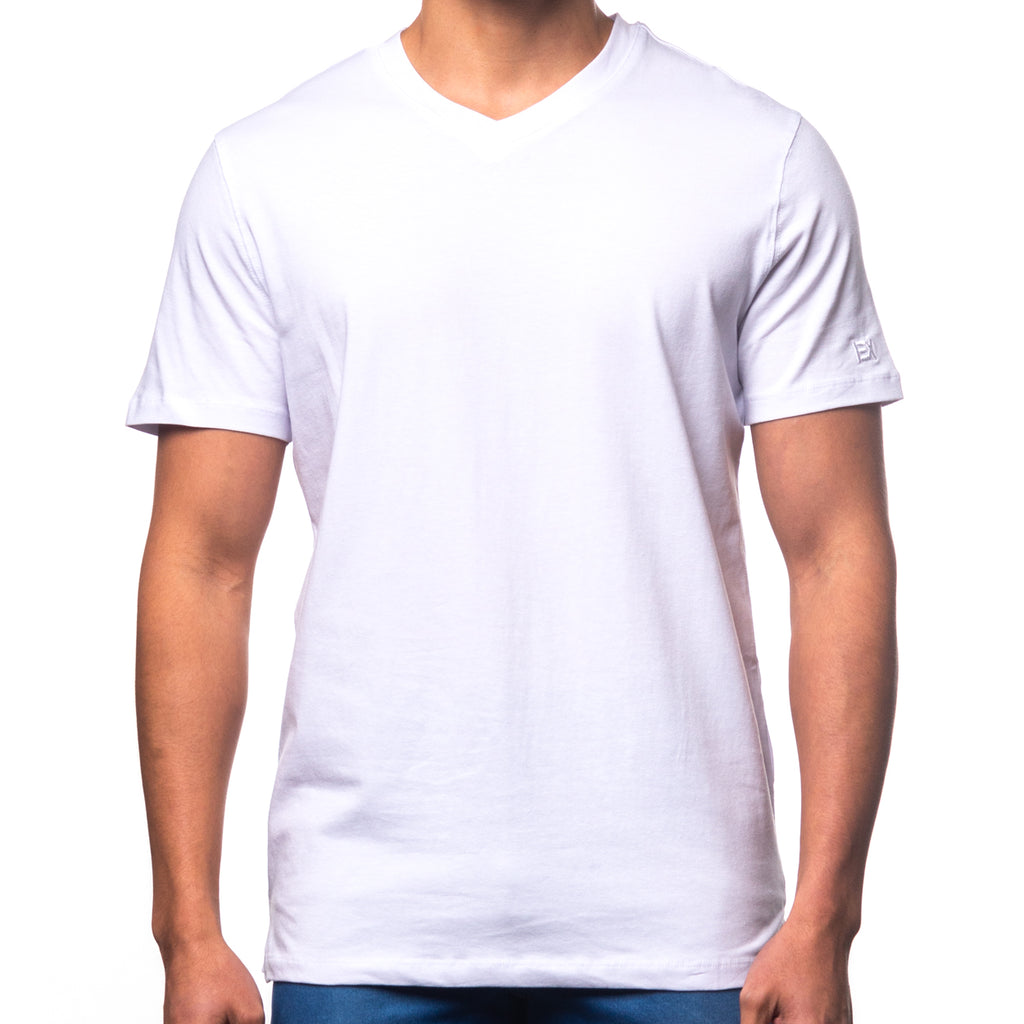 Essential V Neck T-Shirt - White T-Shirts Eight-X   