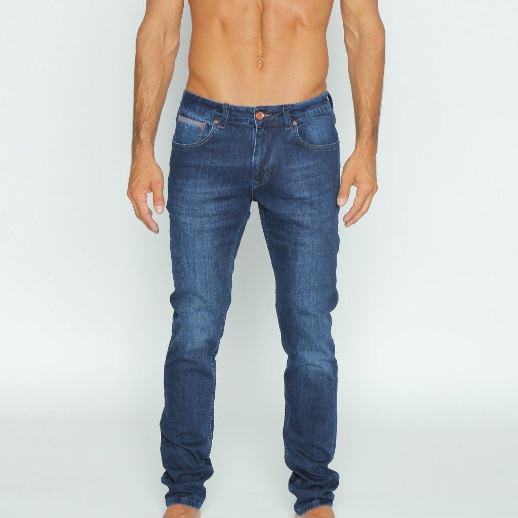 Dark Stretch Denim Jeans With Fade #EIG-32 Jeans EightX   