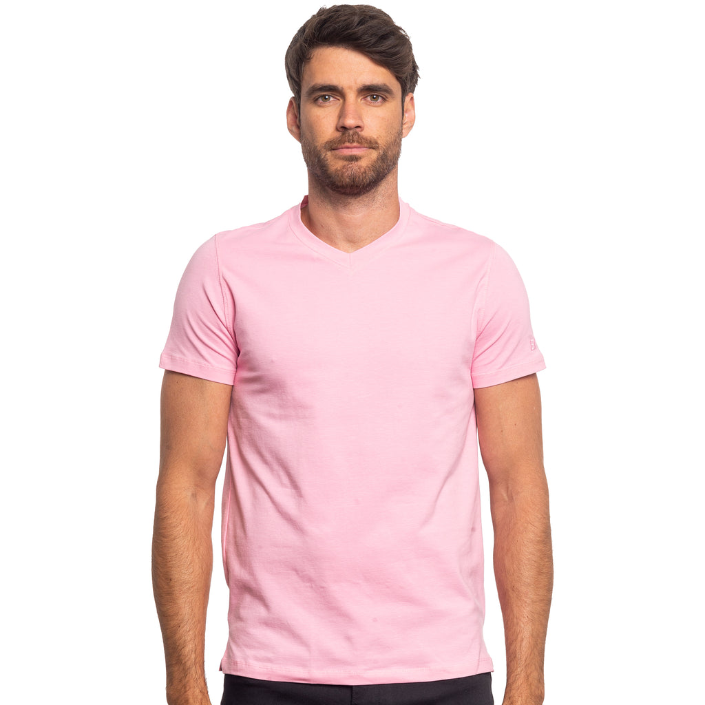 Essential V Neck T-Shirt - Pink T-Shirts Eight-X   