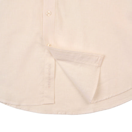 Essential Linen Long Sleeve Button Down Shirt - Beige Short Sleeve Shirts Eight-X