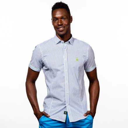 Alvaro - Indigo Short Sleeve Shirt Shirts EightX