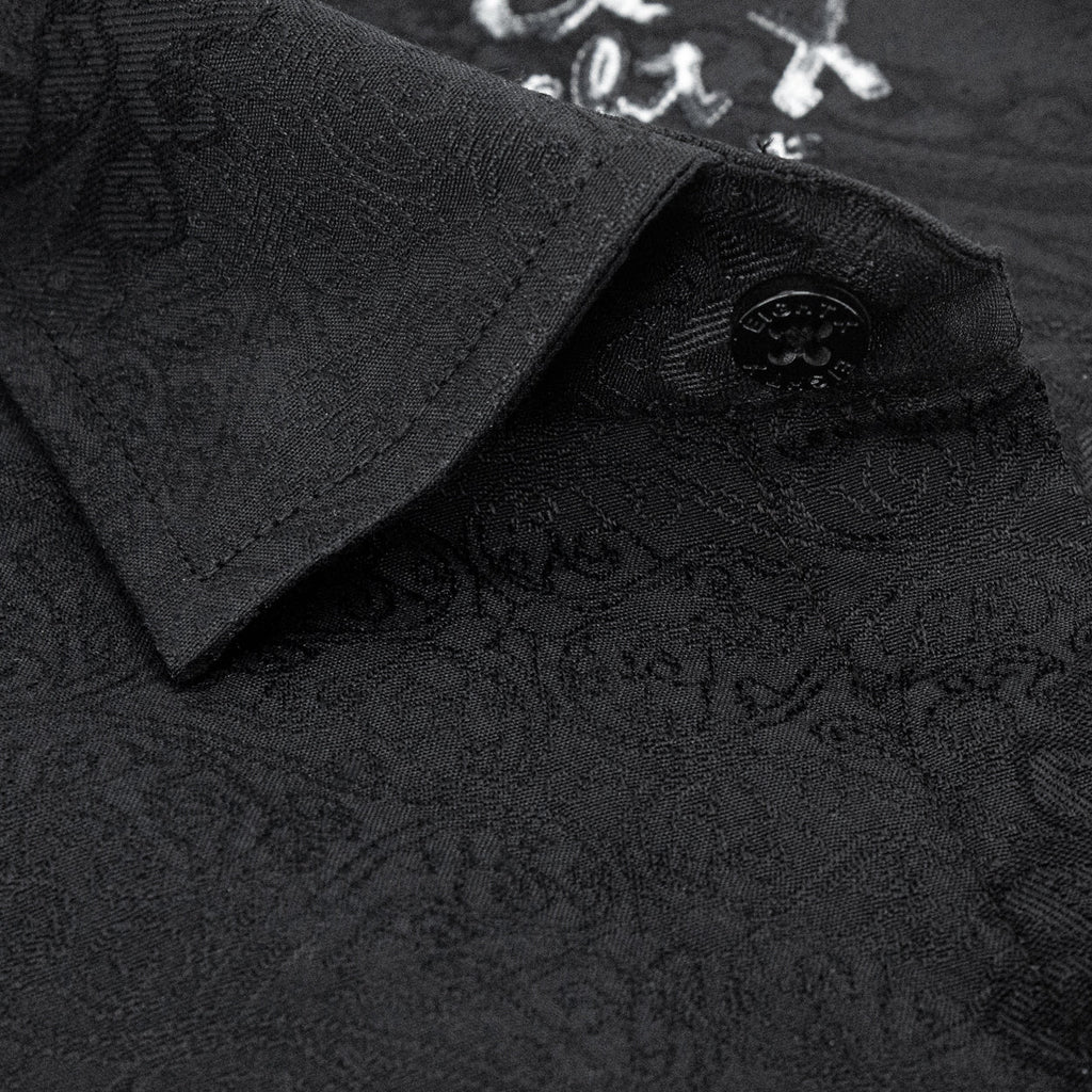 Big Paisley Jacquard Button Down Shirt - Black Shirts EightX
