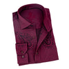 Big Paisley Jacquard Button Down Shirt - Burgundy Shirts EightX RED S
