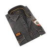 Black Denim California Patch Button Down Shirt Shirts Eight-X BLACK S