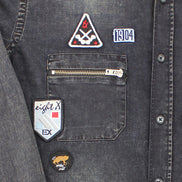 Black Grizzly Bear Denim Button Down Shirt Shirts Eight-X