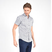 Black Scattered Paisley Short Sleeve Shirt Shirts Eight-X