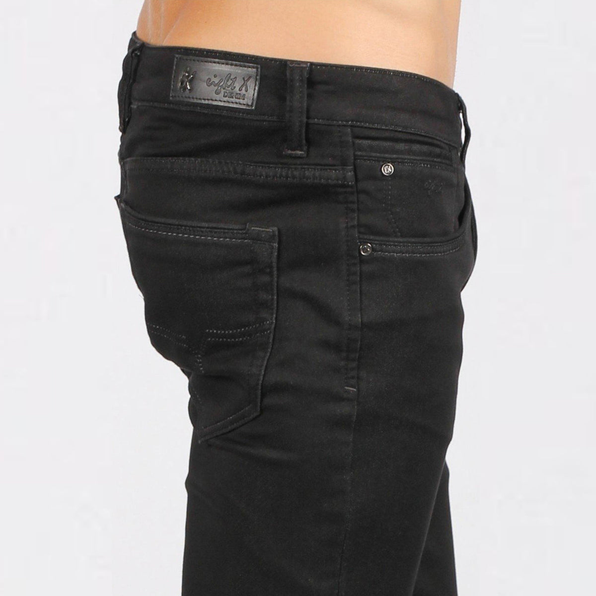 Black Slim Fit Jeans #1227-09 Jeans Eight-X