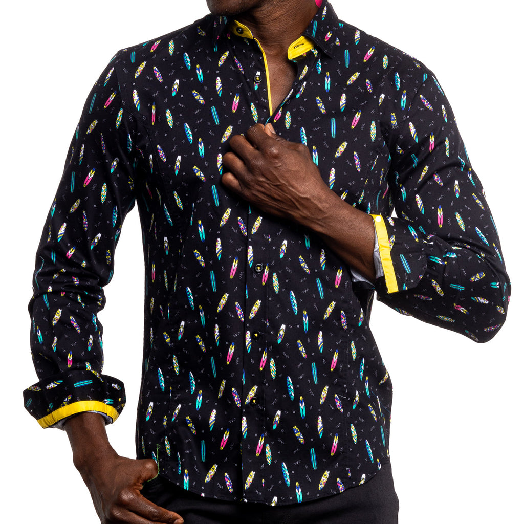 Black Summer PM Edition Button Down Shirt Shirts Eight-X BLACK S