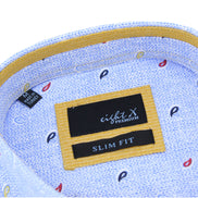 Blue Tri-Color Paisley Short Sleeve Shirt Shirts Eight-X