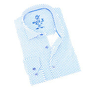 Blue Dot Button Down Shirt Shirts EightX BLUE S