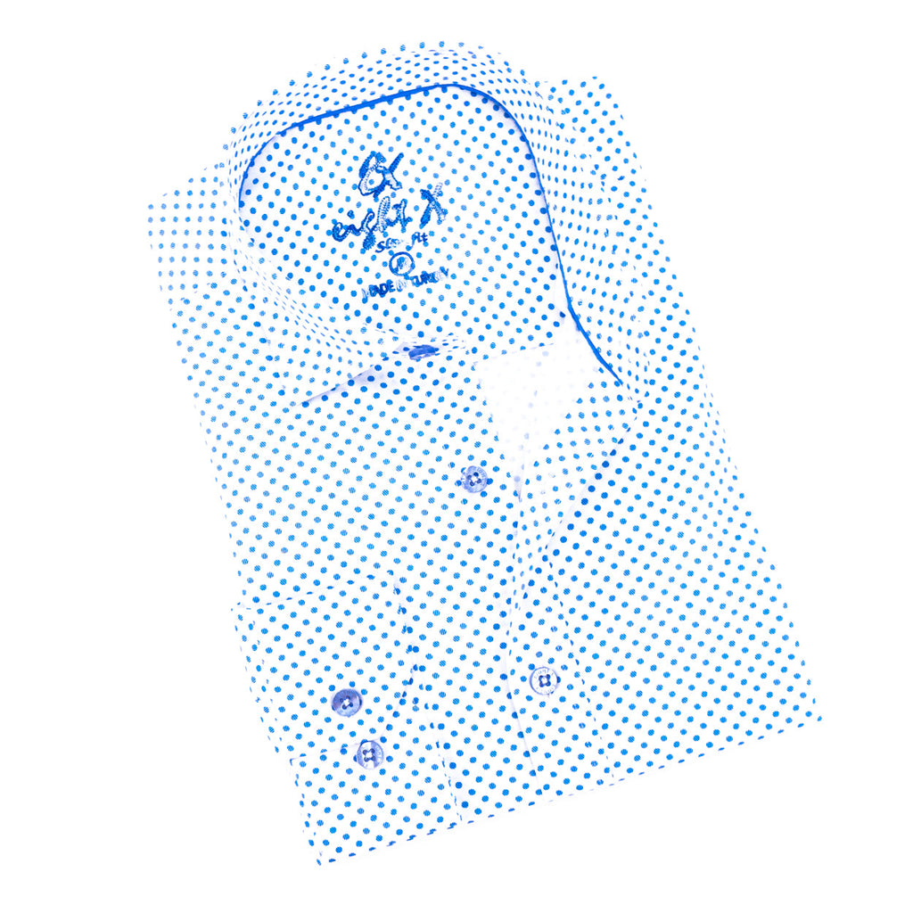 Blue Dot Button Down Shirt Shirts EightX BLUE S