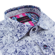 Blue Paisley Trace Short Sleeve Shirt Shirts Eight-X
