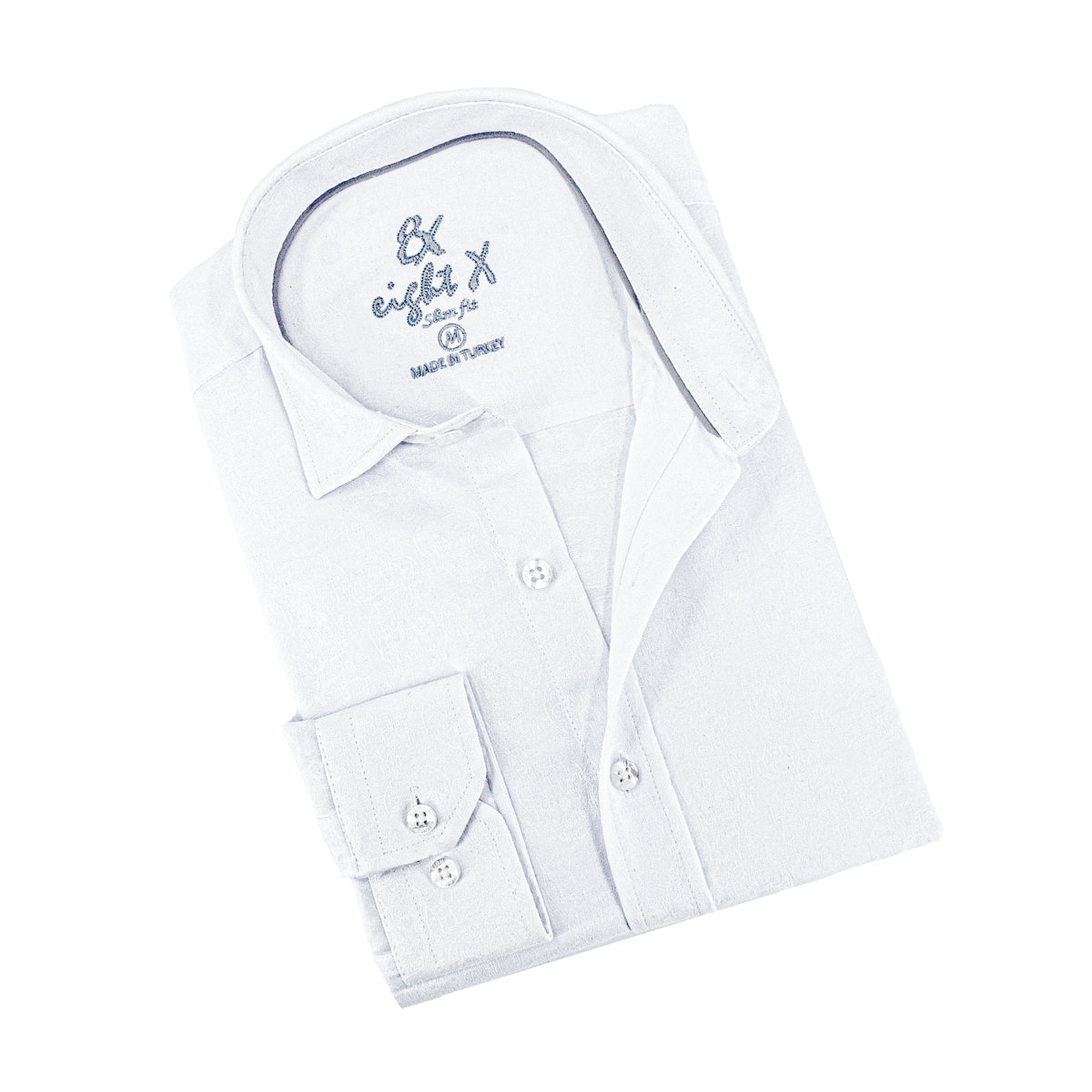 Calvaria Limited Edition Jacquard Button Down Shirt - White Shirts EightX WHITE S