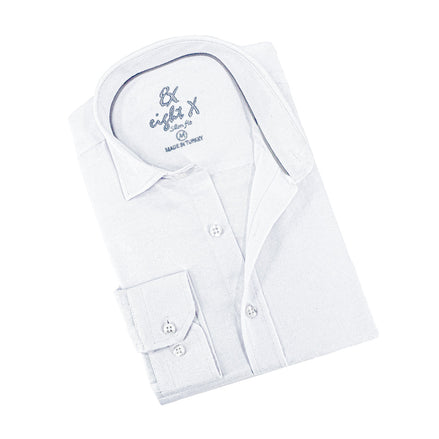 Calvaria Limited Edition Jacquard Button Down Shirt - White Shirts EightX WHITE S