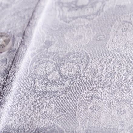 Calvaria Limited Edition Jacquard Button Down Shirt - White Shirts EightX