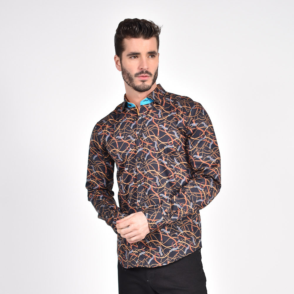 Chains and Straps Button Down Shirt Shirts Eight-X