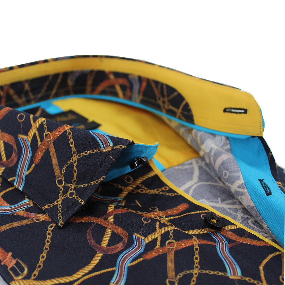 Chains and Straps Button Down Shirt Shirts Eight-X