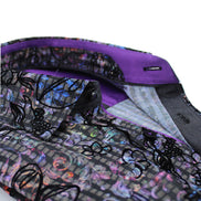 Colorful Baroque Button Down Shirt with Flocking Shirts Eight-X