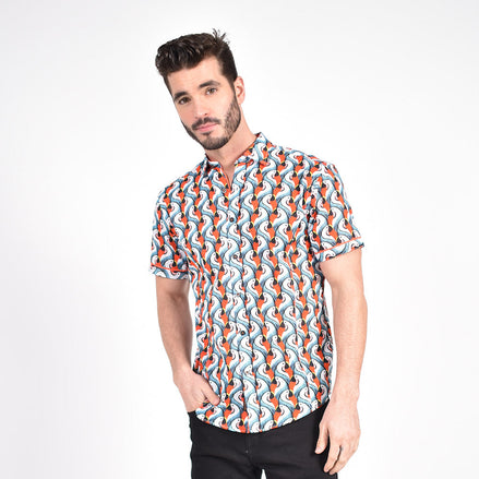 Colorful Parrot PopArt Short Sleeve Shirt Shirts Eight-X